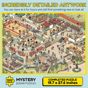 Mystery Jigsaw Puzzle with Storytelling Comics, Treasure Hunt Clues, Secret Ending