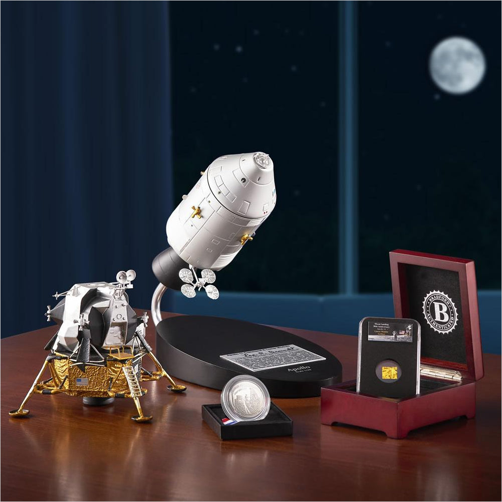 The 50th Anniversary Silver Dollar Apollo 11 Model And Genuine Artifact - Gifteee Unique & Unusual gifts, Cool gift ideas