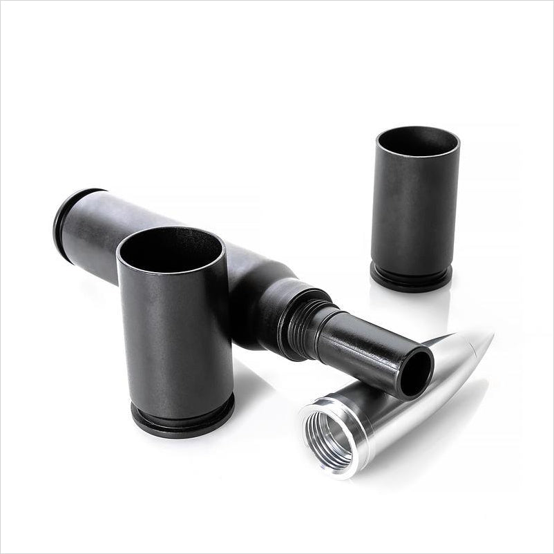 30MM A-10 Cannon Round Flask and 2 Shot Glass Set - Gifteee Unique & Unusual gifts, Cool gift ideas