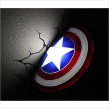 Load image into Gallery viewer, Captain America 3D Night Light (Marvel Avengers) - Gifteee. Find cool &amp; unique gifts for men, women and kids
