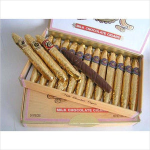 Gold Chocolate Cigars in a Wooden Cigar Box of 24 Personalized Cigars - Gifteee. Find cool & unique gifts for men, women and kids