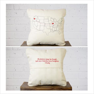 Valentine's Day Personalized Map Throw Pillow - Gifteee. Find cool & unique gifts for men, women and kids