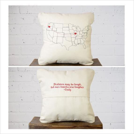 Valentine's Day Personalized Map Throw Pillow - Gifteee Unique & Unusual gifts, Cool gift ideas