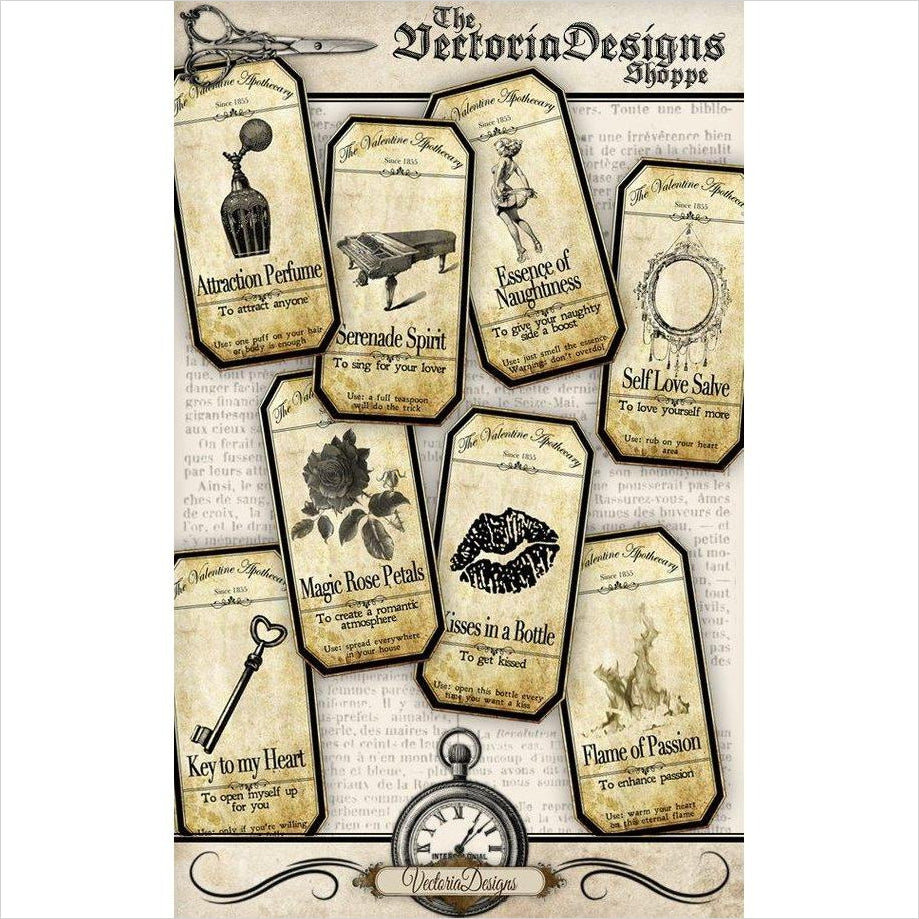 Valentine Apothecary Bottle Labels - Gifteee Unique & Unusual gifts, Cool gift ideas