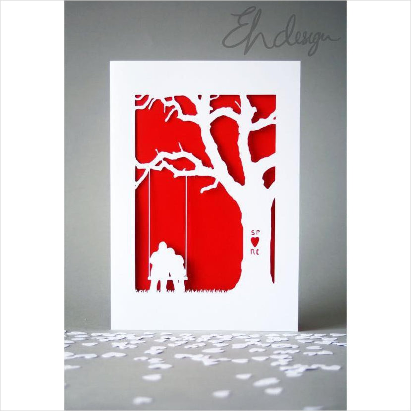 Personalised Papercut Valentines Day Card - Gifteee Unique & Unusual gifts, Cool gift ideas