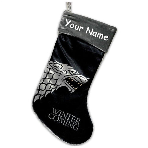 Personalized Officially Licensed HBO Game of Thrones Winter is Coming Christmas Stocking - Gifteee. Find cool & unique gifts for men, women and kids