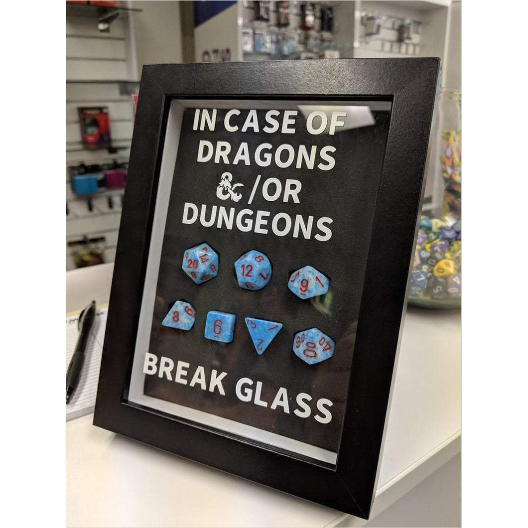 Emergency D&D Dice Frame - Gifteee Unique & Unusual gifts, Cool gift ideas