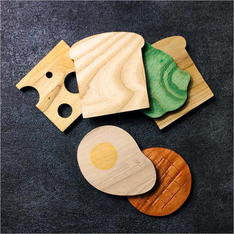 Wood sandwich coaster - Gifteee Unique & Unusual gifts, Cool gift ideas