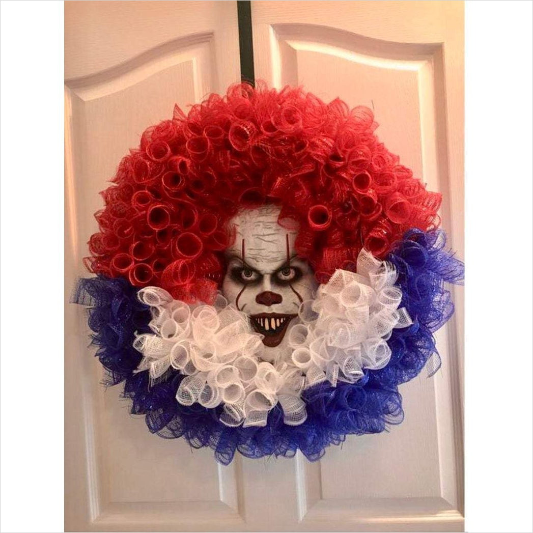 Scary Pennywise Wreath for the Door - Gifteee Unique & Unusual gifts, Cool gift ideas