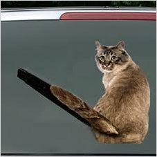 Cat rear window wiper wagging tail sticker - Gifteee Unique & Unusual gifts, Cool gift ideas