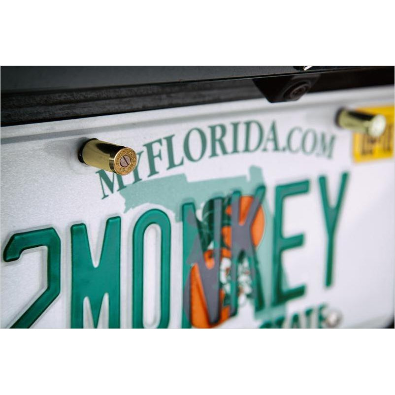 45 Caliber Brass Bullet License Plate Fasteners - Gifteee Unique & Unusual gifts, Cool gift ideas